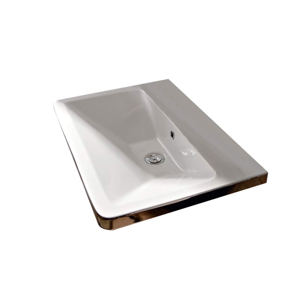 Scarabeo 4004-No Hole Butterfly Rectangular Ceramic Wall Mounted/Vessel Sink, White