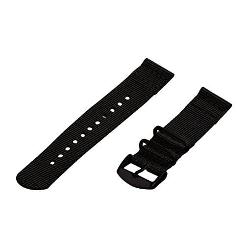 Clockwork Synergy, LLCClockwork Synergy - 22mm 2 Piece Classic Nato PVD Nylon Black Replacement Watch Strap Band