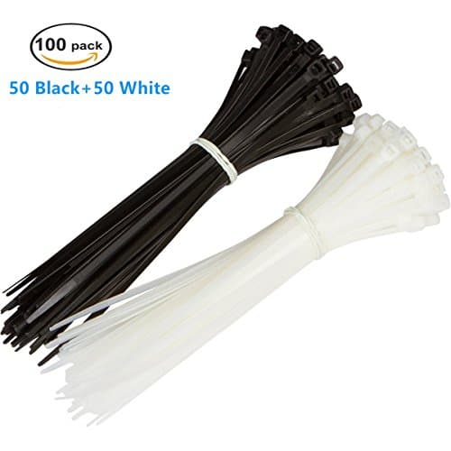 Heavy Duty Nylon Zip Cable Ties, 12'' Eastech Pack of 100 Mixed Colors Self-Locking Ultra Strong Tensile Strength Zip Ties Wire ties for Organzing Cables, Wires Indoor and Outdoor Use