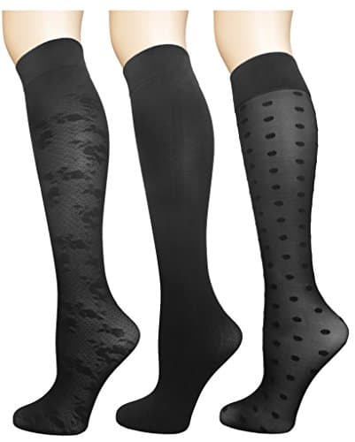 Aura Borealis Womens Graduated Compression Pattern Trouser Socks 15-20 MMhg.