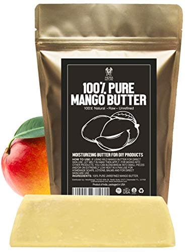 Raw, Unrefined Mango Butter Bar, 8 oz - Amazing Moisturizer, Use Alone or in DIY Body Butters, Soaps, Lotions and lip balm - Natural, Pure and Fresh (USA)