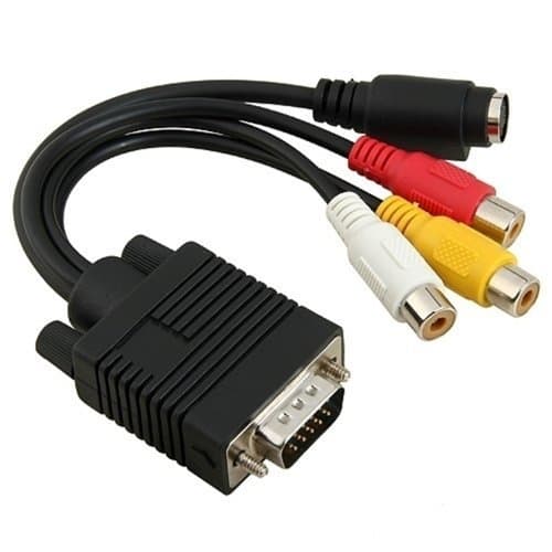 PC Computer VGA to TV S-Video(4Pin) 3 RCA AV Adapter Cable , vga to rca AV splitter/converter/adapter cable