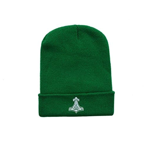 Hero Collection Marvel Comics Thor's Hammer Green Winter Woolen Cap Best Quality Adjustable Embroidery Men/Women/Children Multi Color Green