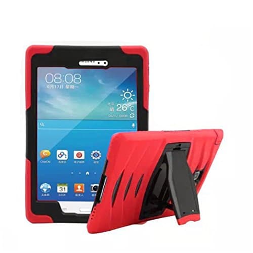 Samsung Galaxy Tab A 8.0 Tablet Case (T350) Only, Optionz Heavy Duty Rugged Hybrid Full Body Armor Kickstand Case for Tab A 8 (Red)