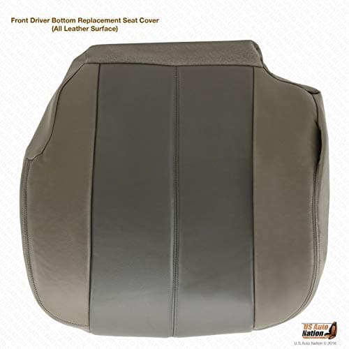 US Auto Nation GMC Yukon Denali Front Driver Bottom Leather Seat Cover 2-Tone Gray