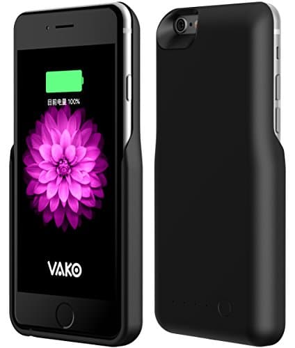 iPhone 6 Battery Case, VAKO 5000 mAh iPhone 6s Battery Charger Case, Power Bank Case Rechargeable Protective Case for iPhone 6S (4.7 inch) (Black)