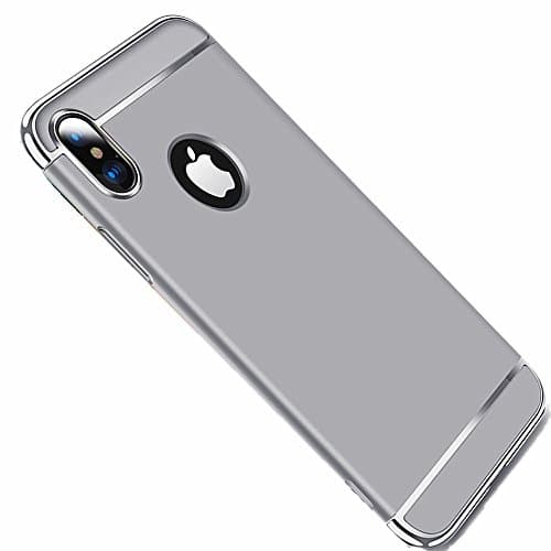 Yrzper iPhone X Case 3 In 1 Ultra Shockproof ProtectorThin Slim Fit Shell Luxury electroplating Premium Anti-Scratch Non Slip Matte Finish Hard Plastic Case Cover For Apple iPhone X (Silver)
