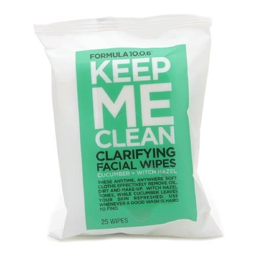 Keep Me Clean Clarifying Facial Wipes 10.0.6 Formula Cucumber + Witch Hazel 25 ea (Pack of 6)