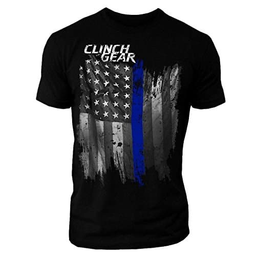 Clinch Gear Thin Blue Line - Crew Tee (XL, Black)