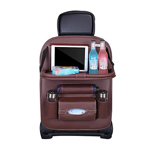 Car Seat Storage Box, Car Storage Box with Tablet Holder Rear Seat Car Storage Bag Child Baby, Car Seat Protector Multi-pocket Car Back Seat Storage Bag Kick Pad Folding Table - 2 Pieces (red)