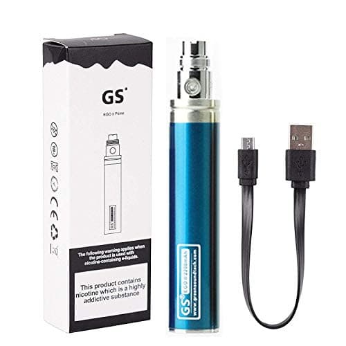 Electronic Cigarette, Enhanced GS EGO II Prime 2200mAh E-Cigarette Vape Battery with Micro USB Charger 510 E-Shisha E-Cigar Vaporizer Nicotine Free (Blue)