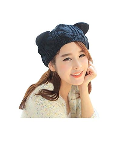Women's Hat Cat Ear Crochet Braided Knit Caps
