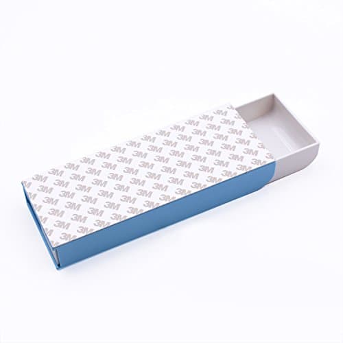 FeiZhu 1 Pack Self-Adhesive Pencil Box, Creative Removable Pen Holder, Invisible Under-Desk Storage Drawer(White&Blue)