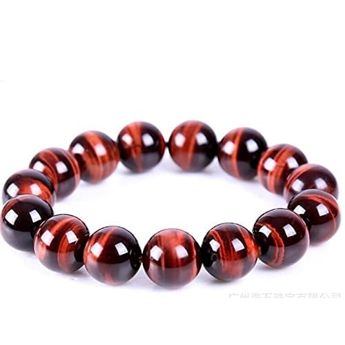 Natural 5a Grade Red Tiger's Eye Round Gem Beads Genuine Semi Precious Gemstones Bead Stretch Beads Bracelet with Bag Pack (8mm Women Style)