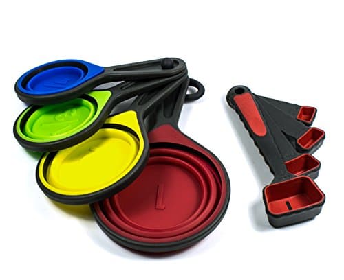 Silicone Measuring cups collapsible - Spoon and cup measuring set - 8-piece from Evergreen