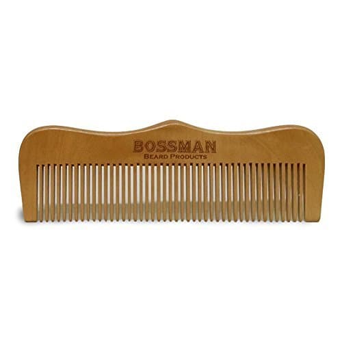 Pear Wood Beard Comb Engraved w/ Logo by Bossman Brands by Bossman Brands