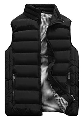 HOWON Mens Classic Quilted Down Puffer Vest Black S