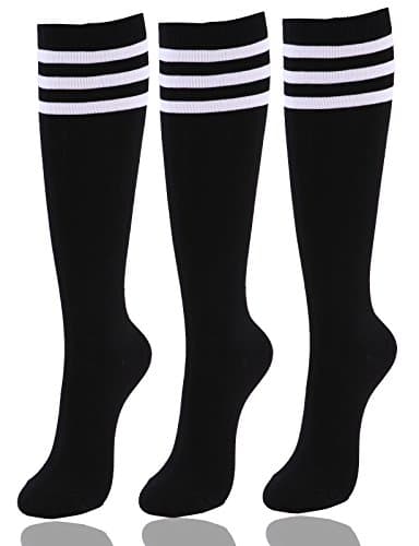 Cosynook Women's Knee High Socks Stripe-(CWS011-BLACK)