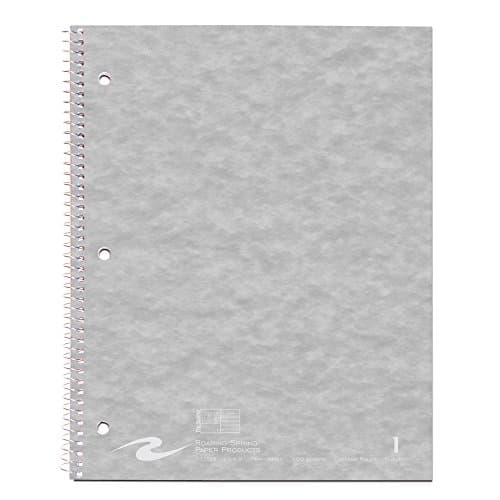 ROARING SPRING Stasher One Subject College Ruled Wirebound Spiral Notebook with Cover Pocket, 11" x 9" 100 Perforated Sheets, Assorted Color Covers