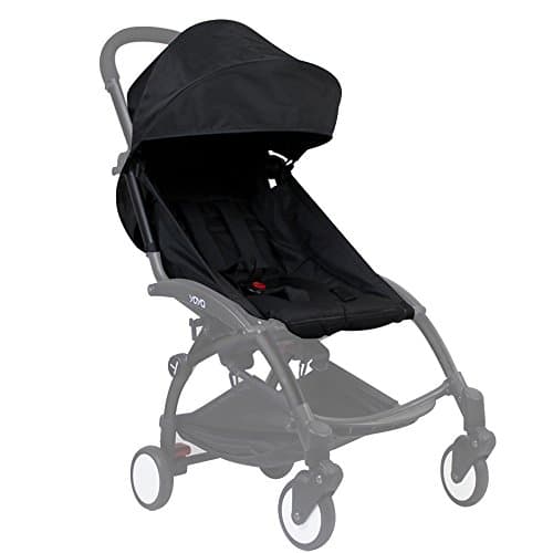 Generic Color Pack - Canopy and Seat Pad Set Compatible Fit For BabyZen YOYO YOYO+ Stroller (Black)