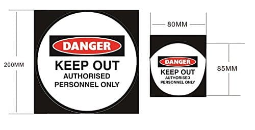 Foldable Collapsible Frisbee Fan With Pouch - Danger Keep Out - Set of Two