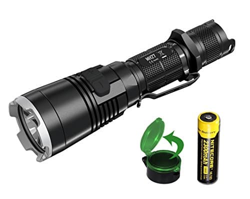 Nitecore MH27 1000 Lumens Compact Tactical LED Flashlight with Rechargeable 18650 Battery, Flip-to-Side Green Filter, and Lumen Tactical Adapters
