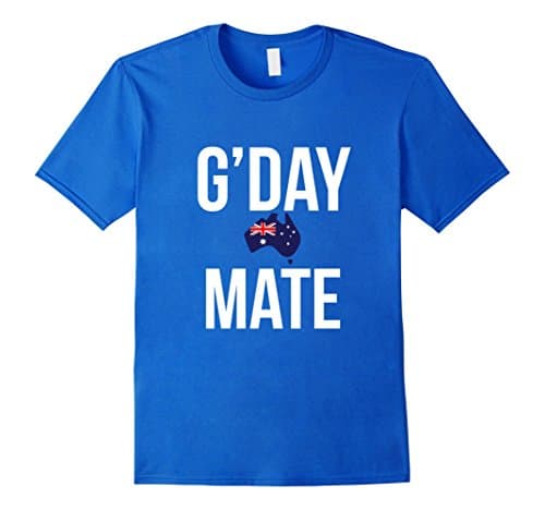 Mens G'Day Mate Tee Down Under Australia T-Shirt - Aussie Tee 2XL Royal Blue