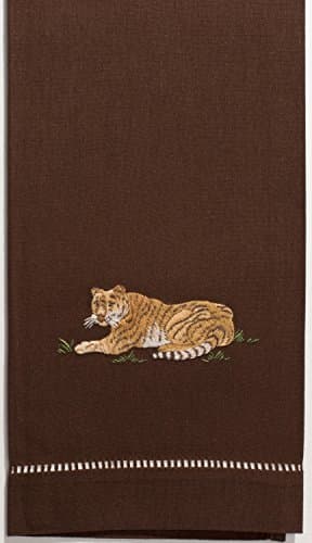 Henry Handwork Tiger Hand Towel, Set of 2