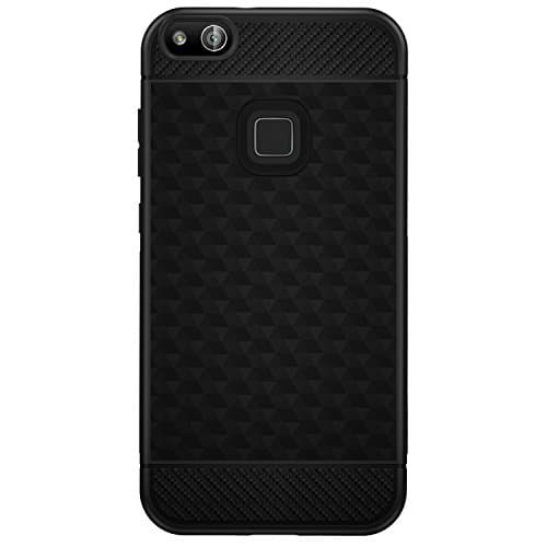 Huawei P10 Lite Case,Yocco Soft Silicon Luxury Brushed Case with Texture Carbon Fiber Design Protection Cover for Huawei P10 Lite Smartphone (Black)