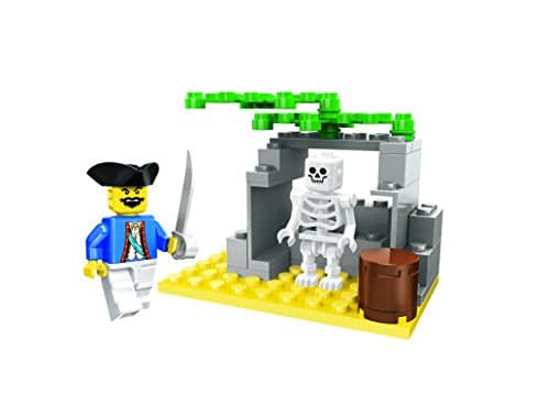 Little Builder Pirate Island Skeleton Building Bricks Toy Set, 42 Pieces Playset
