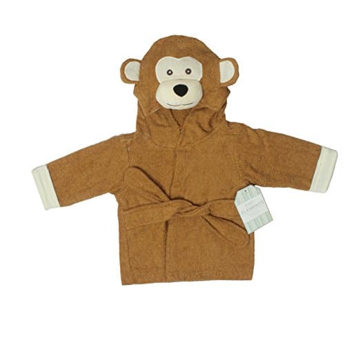 Baby Elements"Funky Monkey" 3D Hooded Bathrobe,Brown, 0-9 Months.