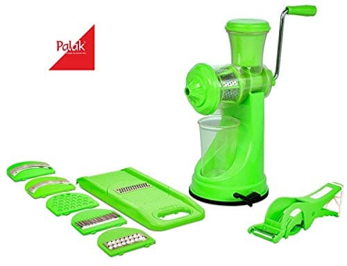 Premium Kitchen Tools Combo of Green Manual Juicer, 6 in 1 Slicer and Veg Cutter with Peeler