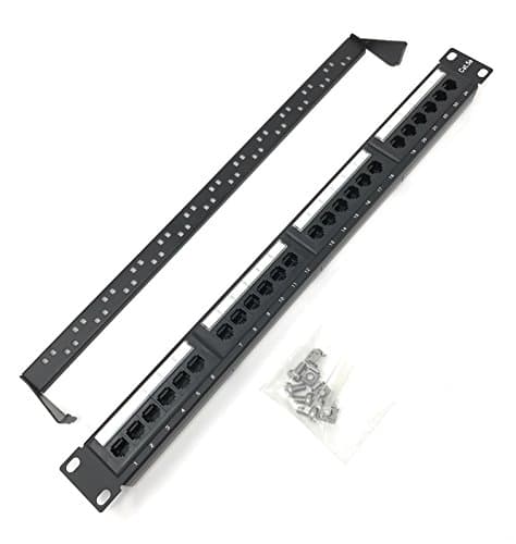 EnEdge 24 Ports Cat5e Punch Down Patch Panel, UTP, 1RU, Rack 1U