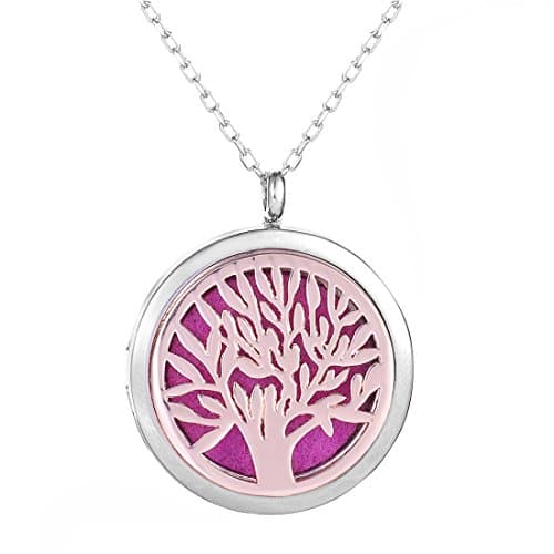 Pendant Necklace Essential Oil Aromatherapy Perfume Diffuser 30 MM Floating Locket ,Include 24" Chain + 5 Felt Pads