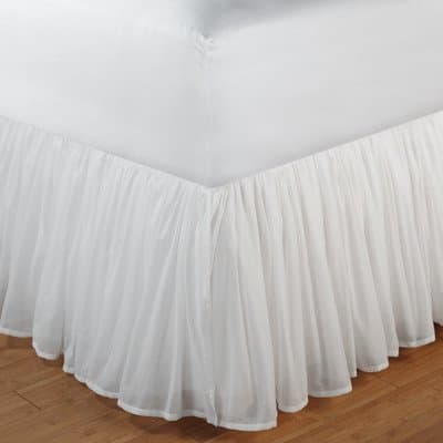 Cotton Voile Bed Skirt 15" Drop Size: Full, Drop Length: 15", Color: White