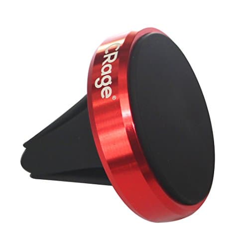 Car Mount, CRage® Universal Magnetic Cell Phone Air Vent Mount Holder for Car, Strong Magnet 360 Rotation, Fits Apple and Android Smartphone iPhone Samsung Nexus and HTC, Red