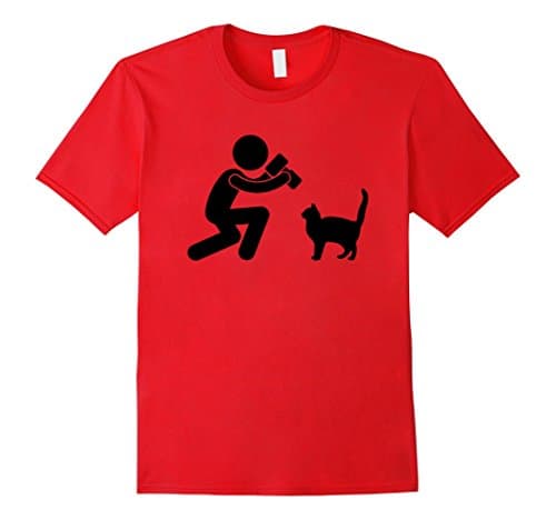 Mens Funny Videographer Shirt For Cat Lovers Medium Red