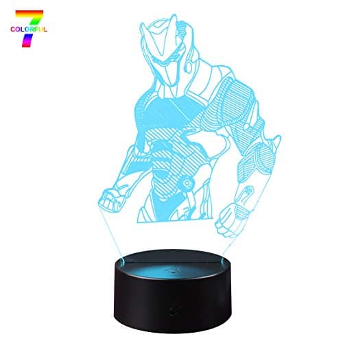 Fort-nited Omega USB Night Light Home Atmosphere Decorative 3D LED Lights Batteries Operated 7 Color 5V 3D Table Lamp for Child (Omega Black Base)
