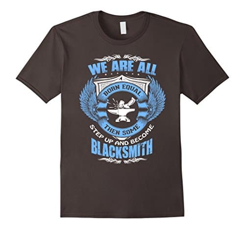 Men's blacksmith shirt- All born equal some become blacksmith XL Asphalt