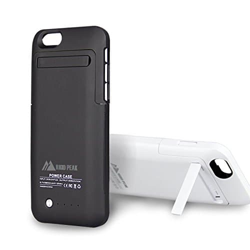 iPhone 6 and 6s Rechargable 3500mAh Capacity Slim Battery Case External Backup Battery Case with Kickstand 4.7 inch (Black) by Rigid Peak