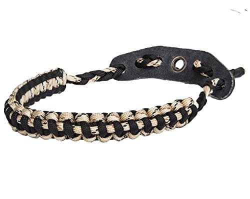 550 Paracord Bow Wrist Sling Archery Adjustable Bow Strap Leather Yoke with Metal Grommet for Hunting Target Shooter