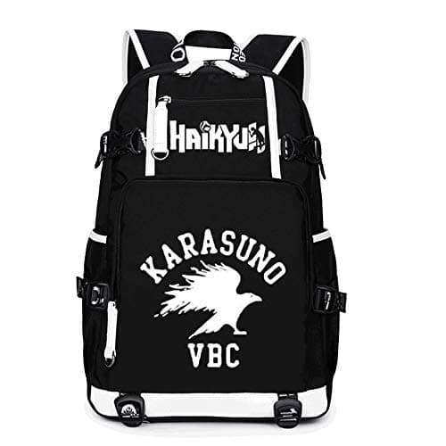 Haikyuu Haikiyu Karasuno Luminous Backpack Casual Shoulder Backpack USB Charging Laptop Bags (3)