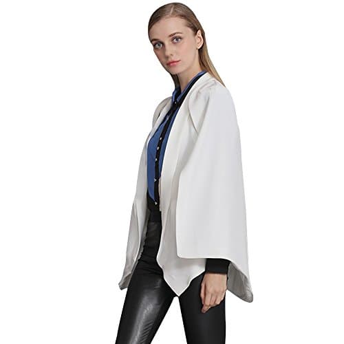 BELLA PHILOSOPHY Women's Shawl Blazer Cape Jacket Open Front Cape Split Workwear
