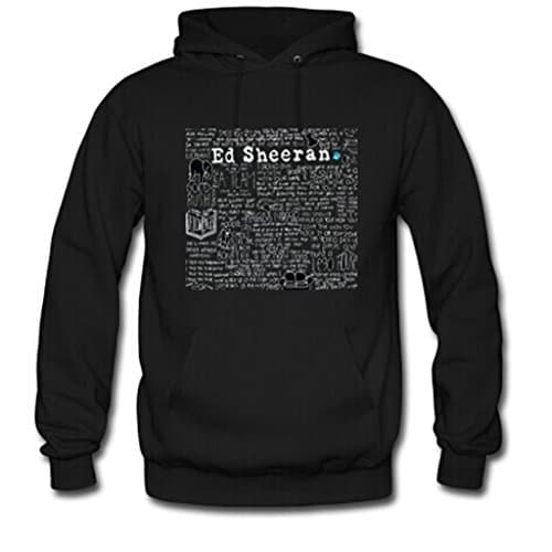 Wendo Men's and Women's Personalized Custom DIY design Ed Sheeran Classic Hoodie XL Black