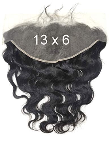 BLUPLE Boby Wave 13x6 Ear to Ear Lace Frontal Closure Brazilian Human Virgin Hair Bleached Knots Full Lace Frontal Piece with Baby Hair for Black Women Natural Color (14 inches, Body Wave)