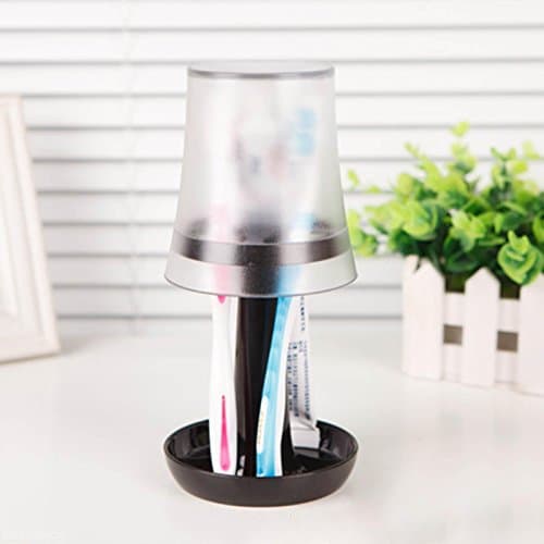 Bathroom Accessory bathroom accessory organizer Bathroom Table Lamp Design Toothbrush Toothpaste Tooth Stand Holder Cap Tool bathroom accessories bathroom accessory box Black 1pcs