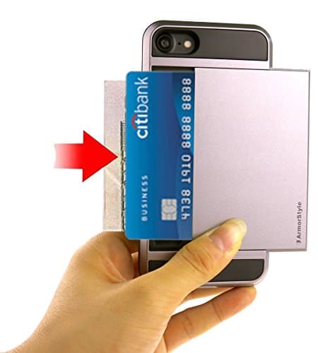 NEW – BEST IPHONE 7 WALLET CASE | Thinnest 7 Case with Card Holder | 2 Cards/IDs or Cash | Rugged + Stylish | Pocket Friendly | Purchase Best iPhone 7 Wallet Case - ArmorStyle Slim Slide (Gunmetal)