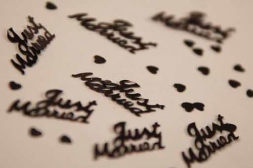 4 x Just Married Black Wedding Table Confetti New