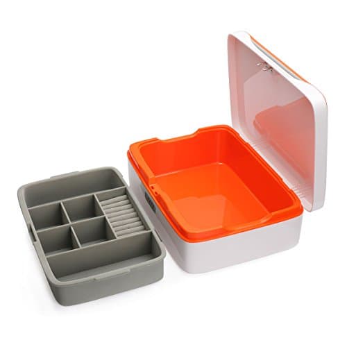 Locking Combination Medicine Box Child Proof Storage Container ABS Material, Easy Carring Moving and More Safety (7L, Orange)