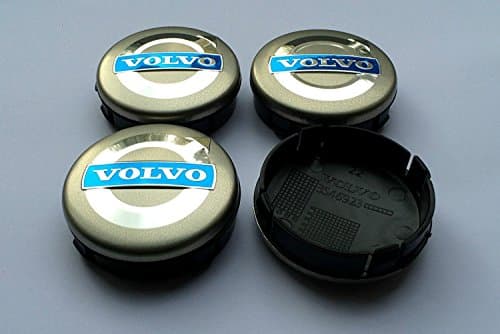 4x VOLVO ALLOY WHEELS Centre Hub 64 mm Grey Cap C70 S40 V50 S60 V60 V70 S80 XC90